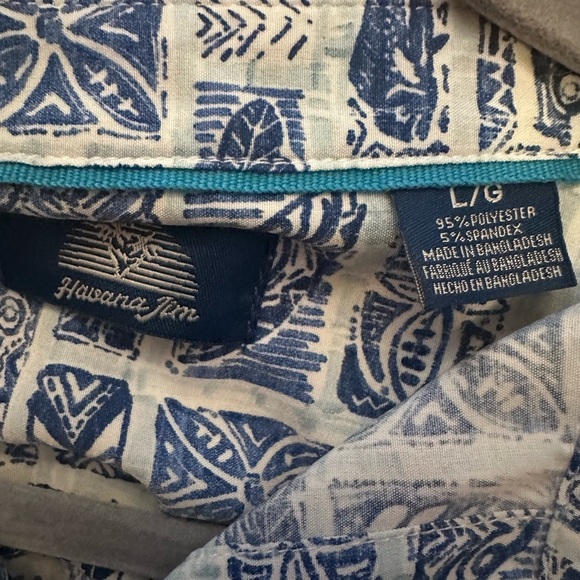Blue Patterned Men's Shirt Havana Jim Size Large - Picture 3 of 7